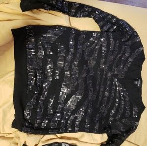 Black Bebe Sequin Sweater